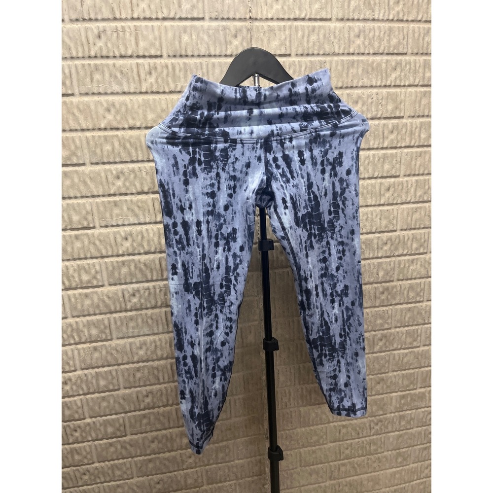 Old Navy Womens Petite S High Rise Blue Black Tie Dye Active Leggings RN 54023